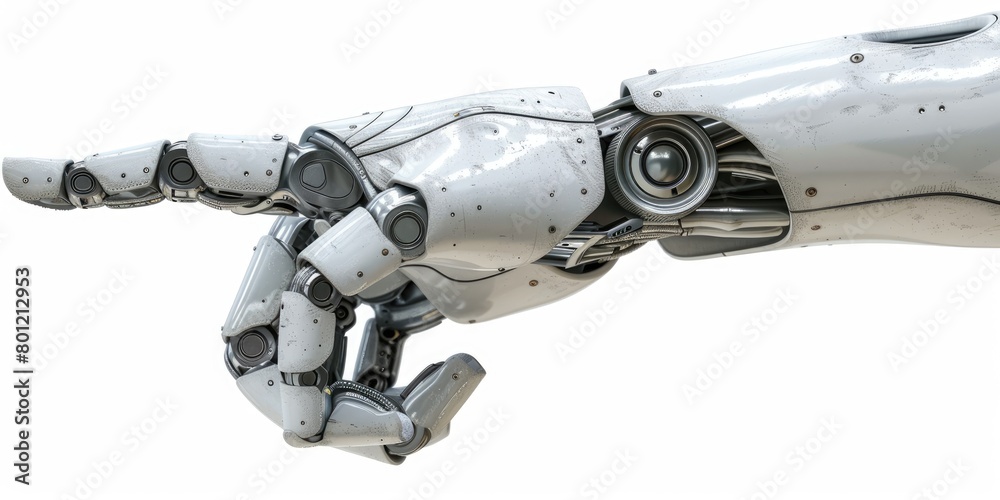 Close-up of a robotic hand with articulated fingers, symbolizing technology and innovation Close-up of a robotic hand with articulated fingers, symbolizing technology and innovation