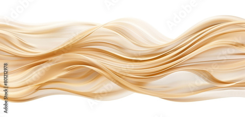 Sandy beige wave flow, gentle and neutral sandy beige wave abstract isolated on white.