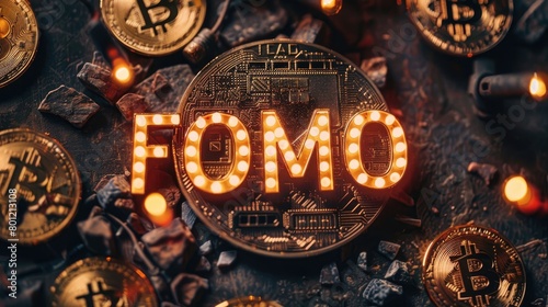 Fomo concept and crypto coins