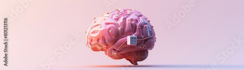 Brain implant. 3D rendering. photo