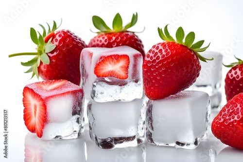 Strawberry ice cubes
