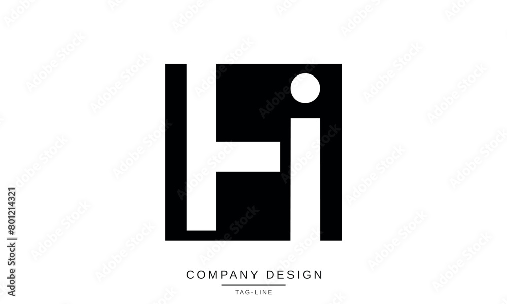 HI, IH Abstract Letters Logo Monogram Design Font Icon Symbol HI, IH Abstract Letters Logo Monogram Design Font Icon Symbol