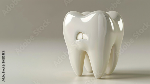 Tooth on white background. Concept of toothache