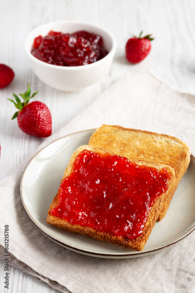 Tasty Strawberry Jam on Toast