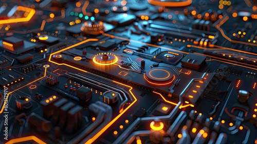 The image shows a close-up of a computer circuit board