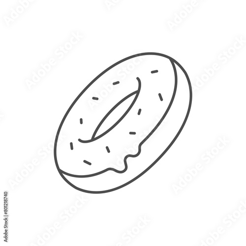 Sweet donut line outline icon