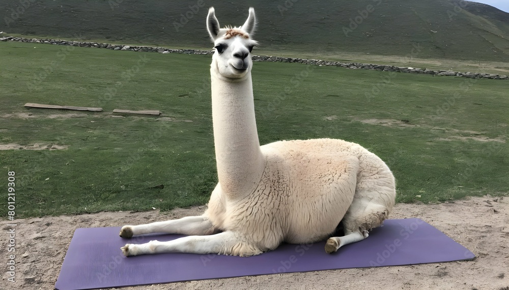 Fototapeta premium A Llama Doing Yoga