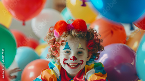 clown with balloons ,generative ai