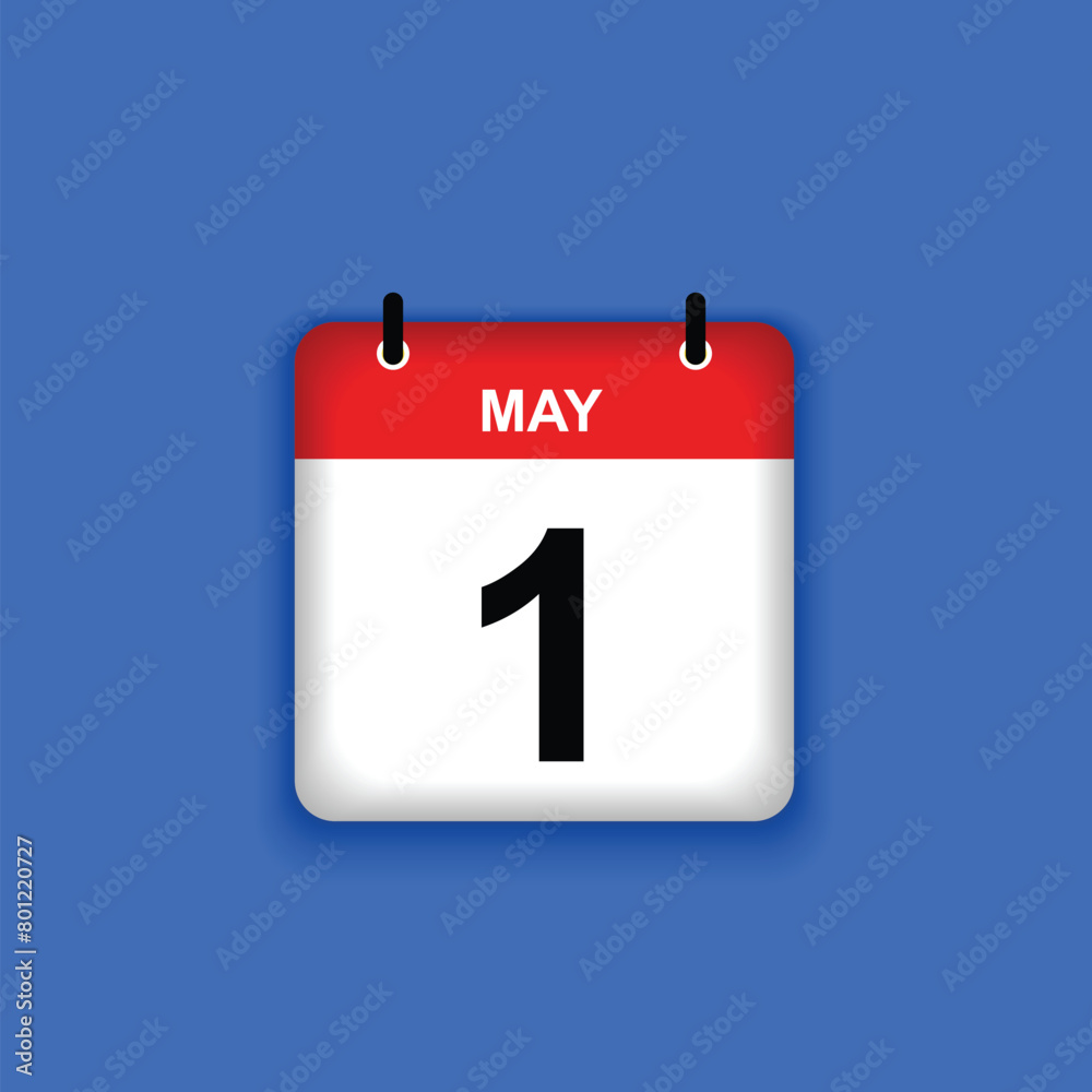1st May calendar concept on blue background, happy labour day, international labour day, vector illustration 1st May calendar concept on blue background, happy labour day, international labour day, vector illustration