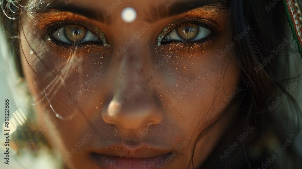 Macro shot of a young Indian woman Macro shot of a young Indian woman