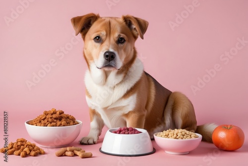 dog with a bowl of milk