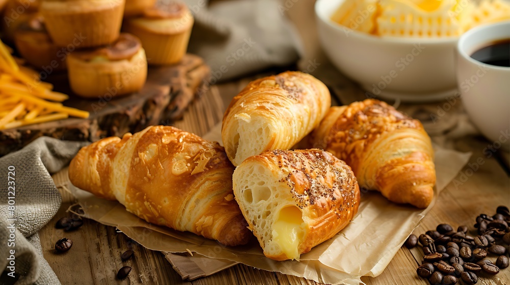 Cheese breads and coffee cheese bread traditional snack