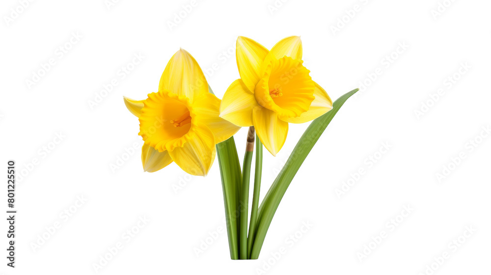 Delicate Daffodils 0n Transparent background