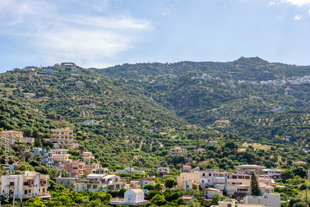 Obraz premium Houses in the mountains on the island of Crete.