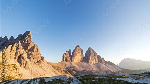 Tre Cime di Lavaredo Dolomiti Sunset Timelapse photo