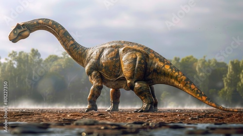 Vibrant D of Tenontosaurus Roaming Ancient Landscapes