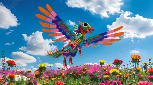 a colourful bird with a blue sky and clouds in the background