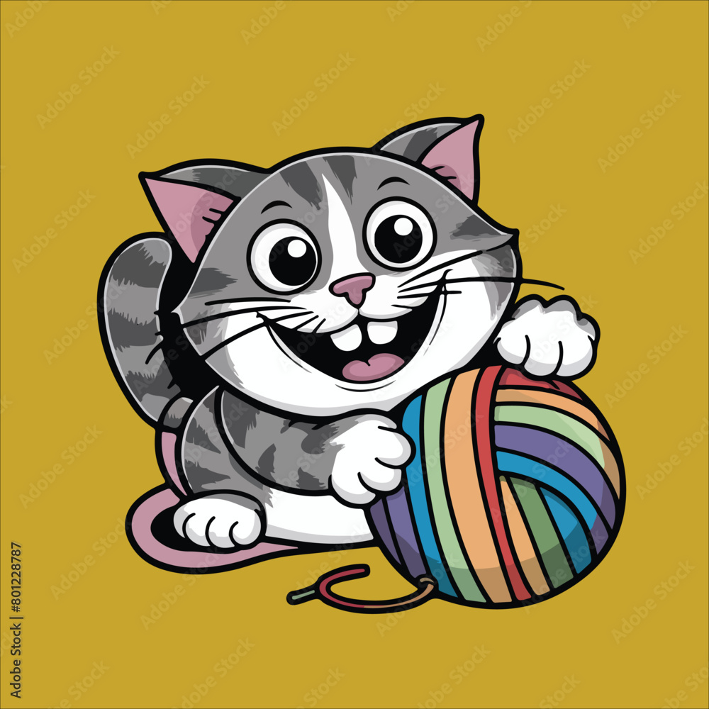 Cat Stickers Vector - Happy Cat Sticker Vector Cat Stickers Vector - Happy Cat Sticker Vector
