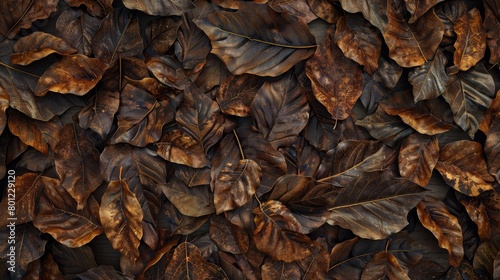 Dense Pile of Richly Textured Autumn Leaves