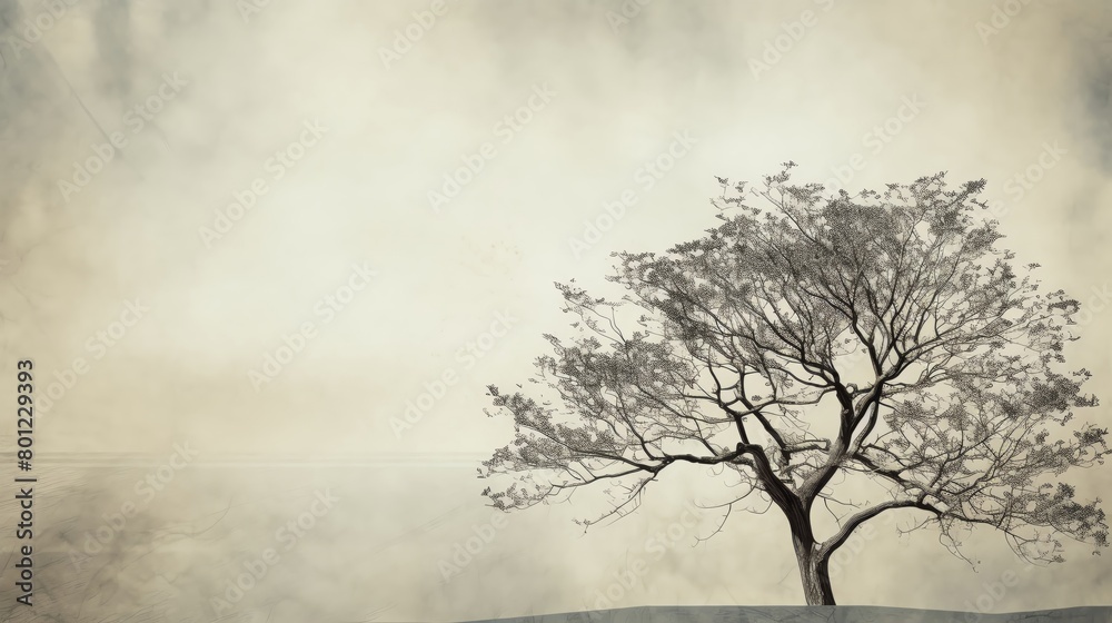 Artistic representation of a tree outline in a free form style on a textured grey background perfect for environmental themes Artistic representation of a tree outline in a free form style on a textured grey background perfect for environmental themes