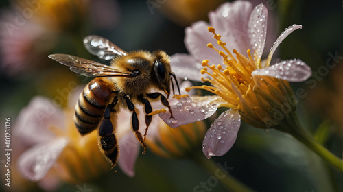 Close-up of a bee on a flower © mischenko