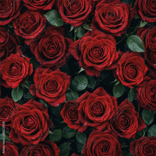 Red roses texture and background, Generative AI