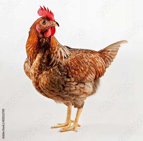 Hen Isa Brown  isolated on white background