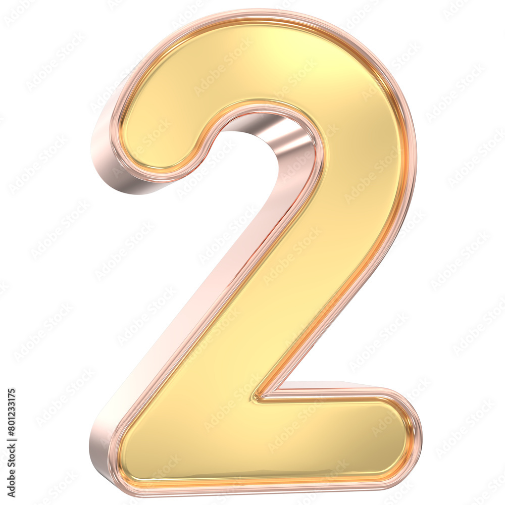 Naklejka premium Nmber 3D Rendering