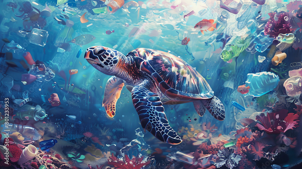 Fototapeta premium Poster for World Ocean Day 