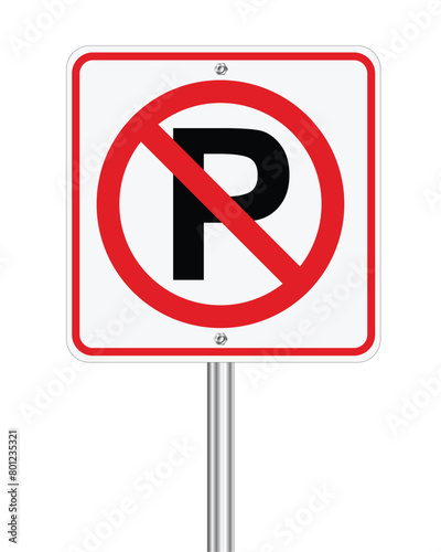 Free Download NO PARKING traffic sign on white background - GFXLoad