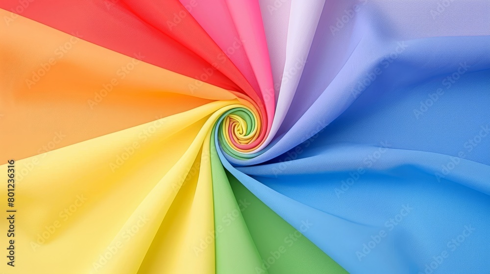 Vibrant and colorful abstract rainbow spiral lights background in digital art creation