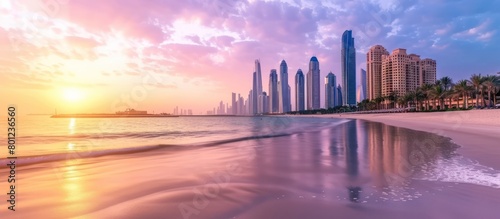 view of dubai city in the evening