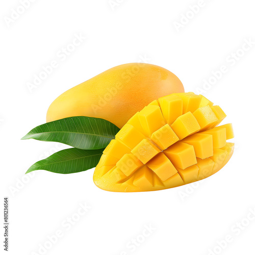 Exotic mango fruit on transparent background