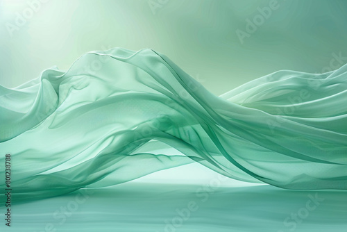 A seafoam green wave, light and airy, flows gently over a seafoam background, creating a feeling of lightness and ease. photo