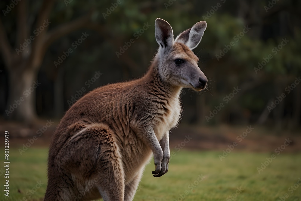 beautiful Kangaroo isolated background, generative AI