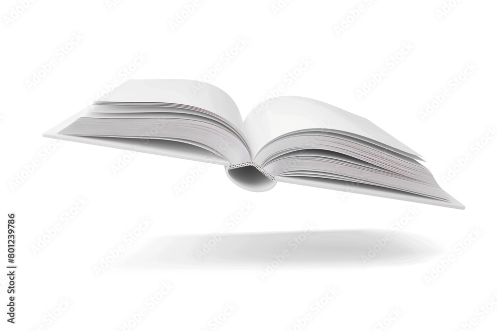 Floating open book isolated on white Floating open book isolated on white