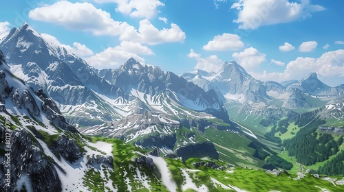3D render of Majestic alpine landscapes