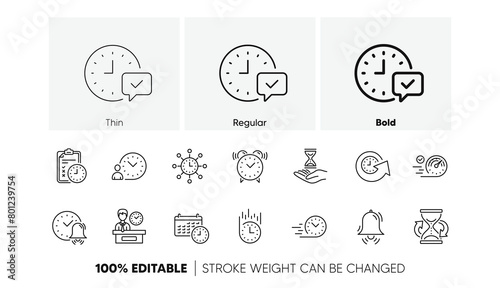 Calendar, Time management and Delivery. Time line icons. Hourglass linear icon set. Line icons set. Vector