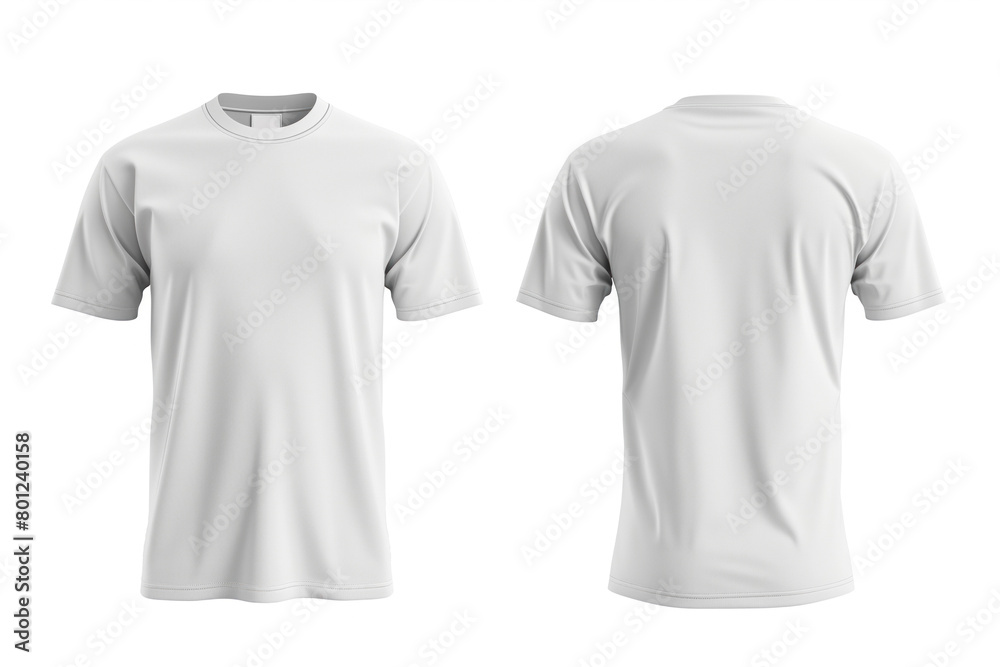 Classic white t-shirt with front and back view Classic white t-shirt with front and back view