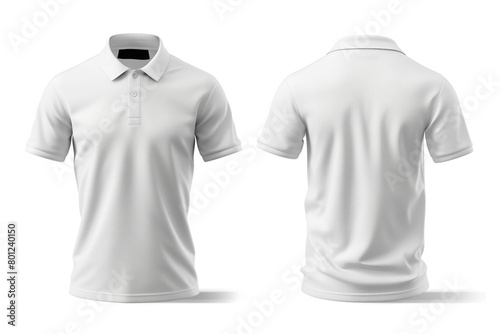 Classic front and back white polo shirt