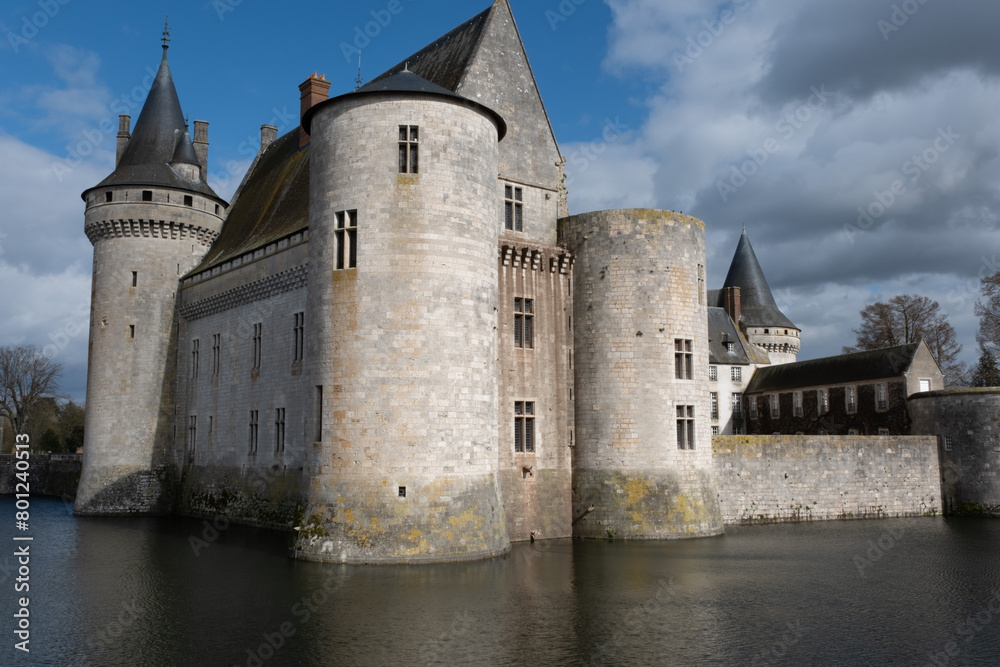 Medieval castle of Sully-Sur-Loire, France. It was built in the 14th century and completed a few centuries later. 