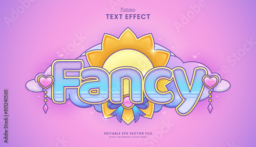 decorative editable fancy sun text effect vector design