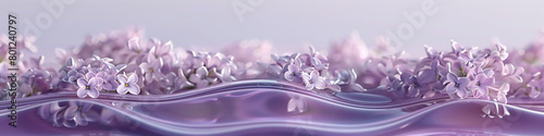 A tranquil wave of soft lilac, designed with a gradient effect and a clear, glass-like finish that suggests the delicate and calming properties of lilac flowers, captured in photo