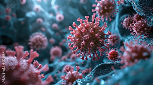close up view of virus nano organism