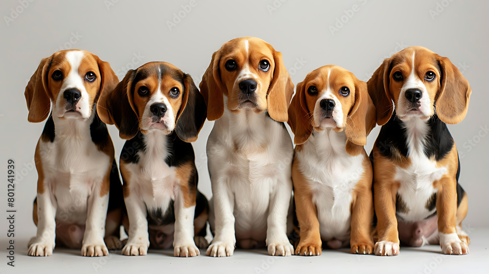 beagle and puppies