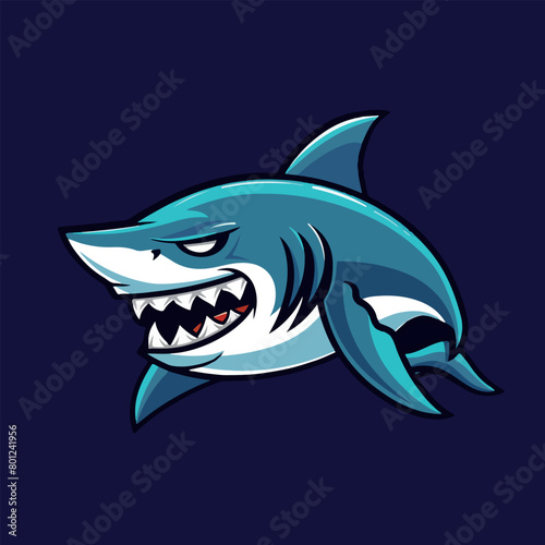 Angry shark mascot vector illustration