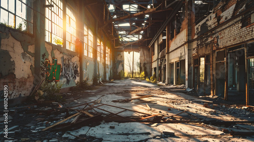 Ruins of a very heavily polluted industrial factory  industrial series