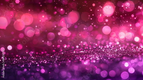 Bright Fuchsia Bokeh Lights with Glitter Sparkle on Cool Abstract Background, Ultra High Definition Capture photo
