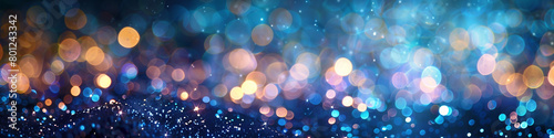 Bright Ultramarine Bokeh Lights with Glitter Sparkle on Cool Abstract Background, Ultra High Definition Capture photo