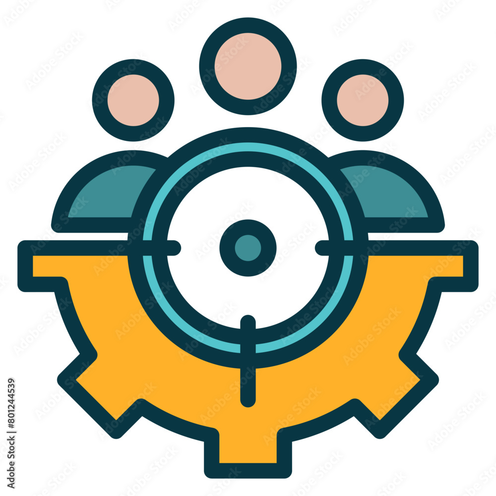 Target Audience Outline Color Icon